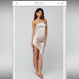 RESA Nicole Midi champagne bridesmaids dress